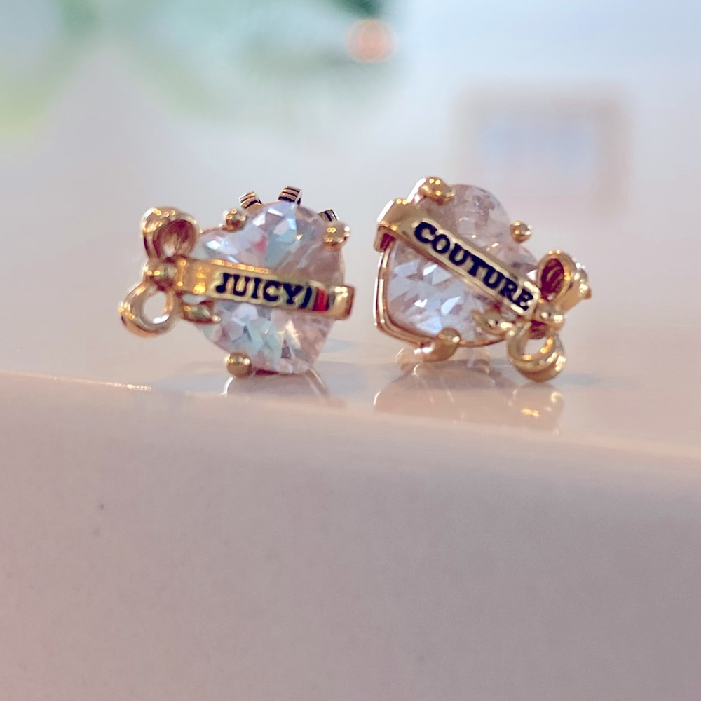 Juicy Couture heart and ribbon shaped earrings